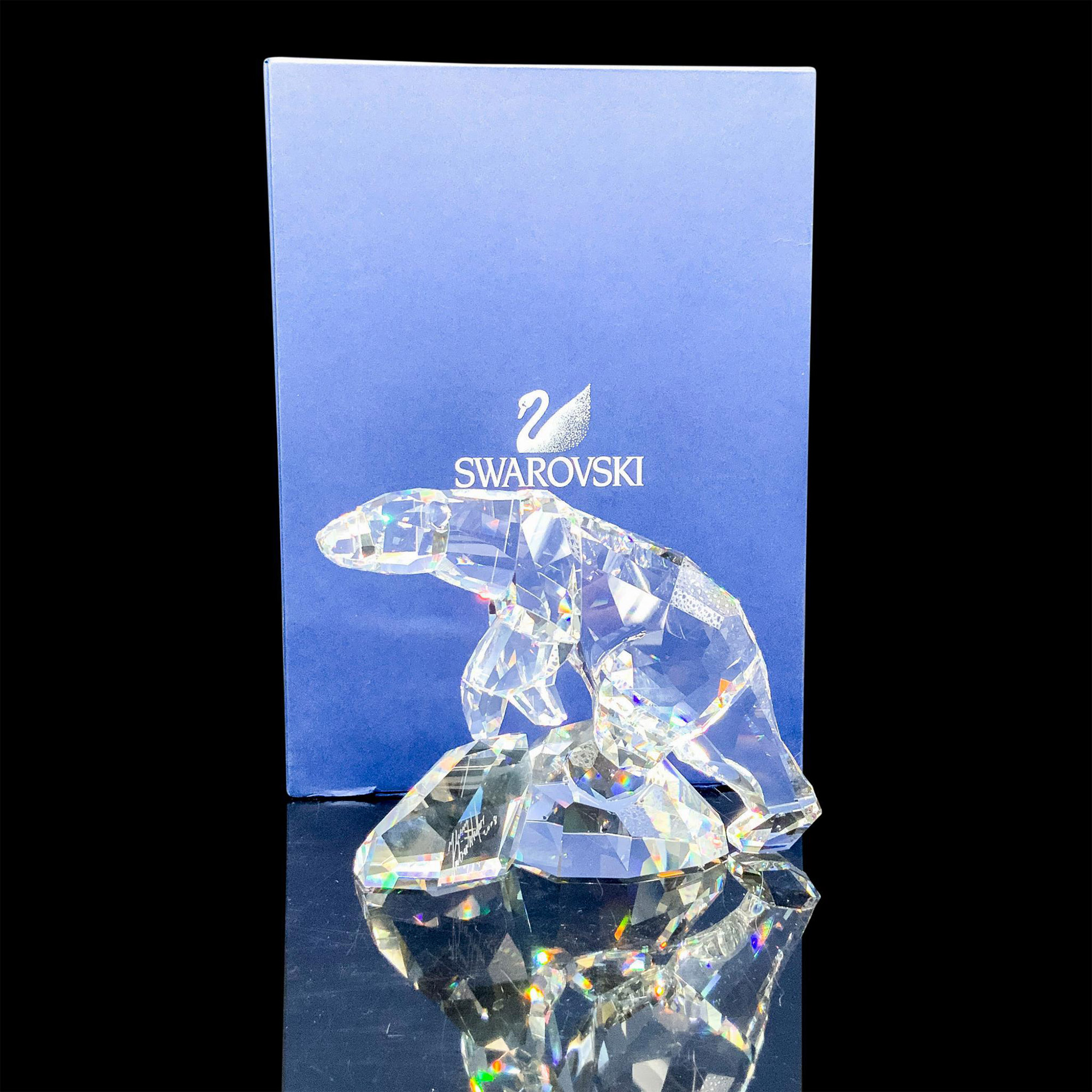 Signed Swarovski Crystal Figurine, Polar Bear Nanuc 837477 - Image 4 of 4