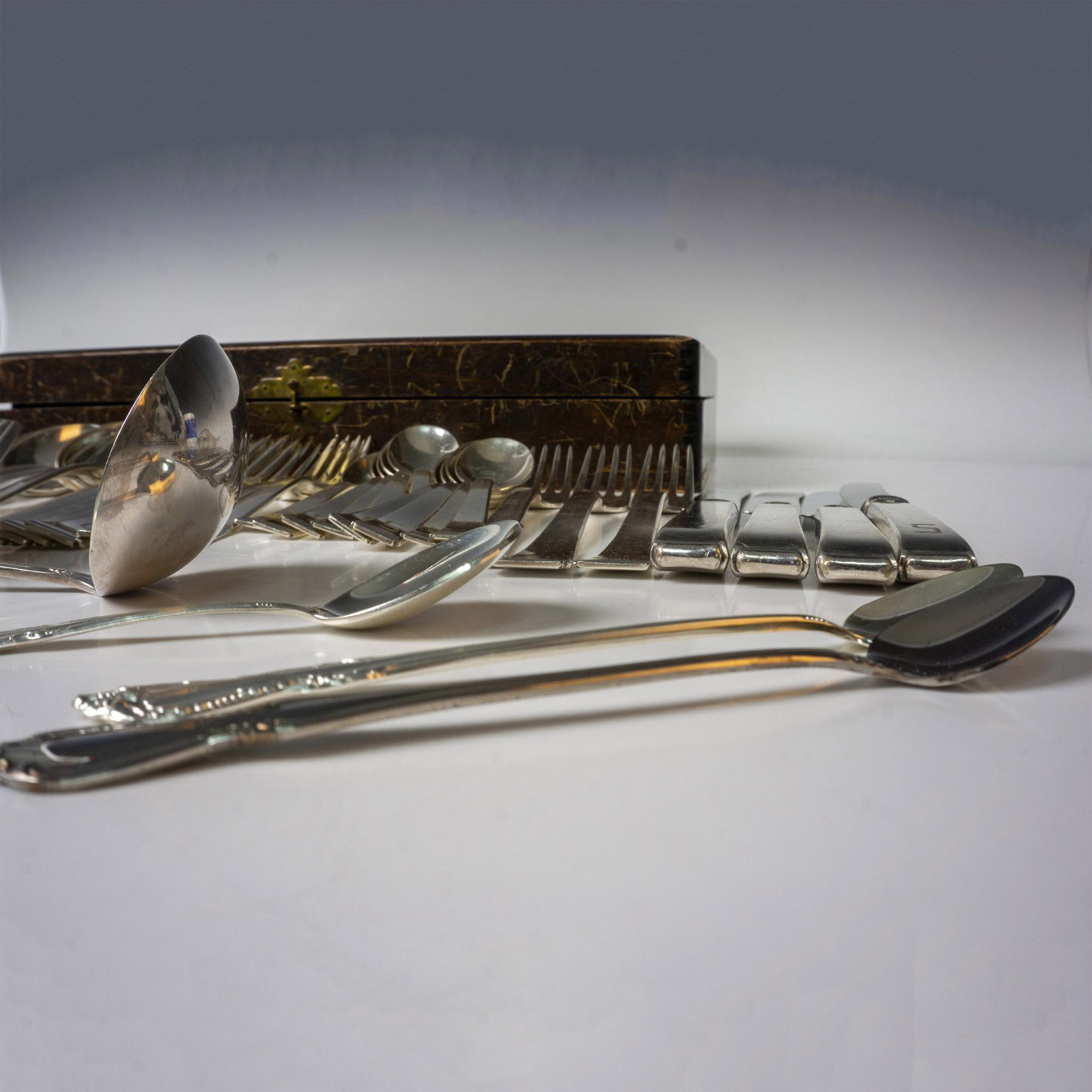 47pc German and American Silver Plated + Stainless Utensils - Image 5 of 6