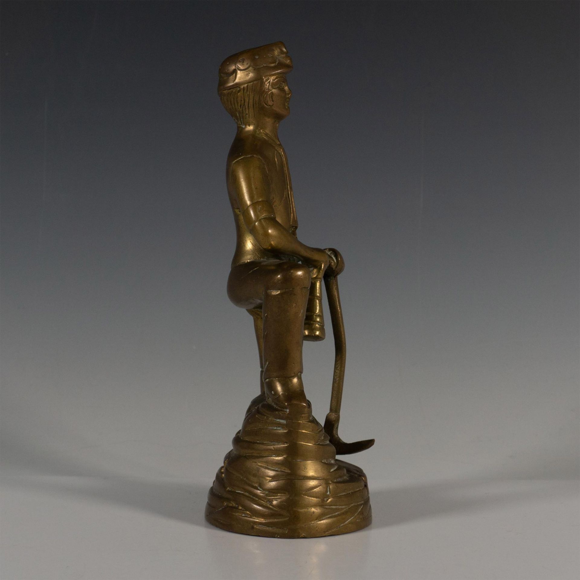 Vintage Solid Brass Decorative Statuette Coal Miner - Image 3 of 5