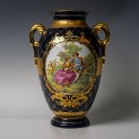 P.R.G. Limoges Fragonard Fine Porcelain Vase, Courting