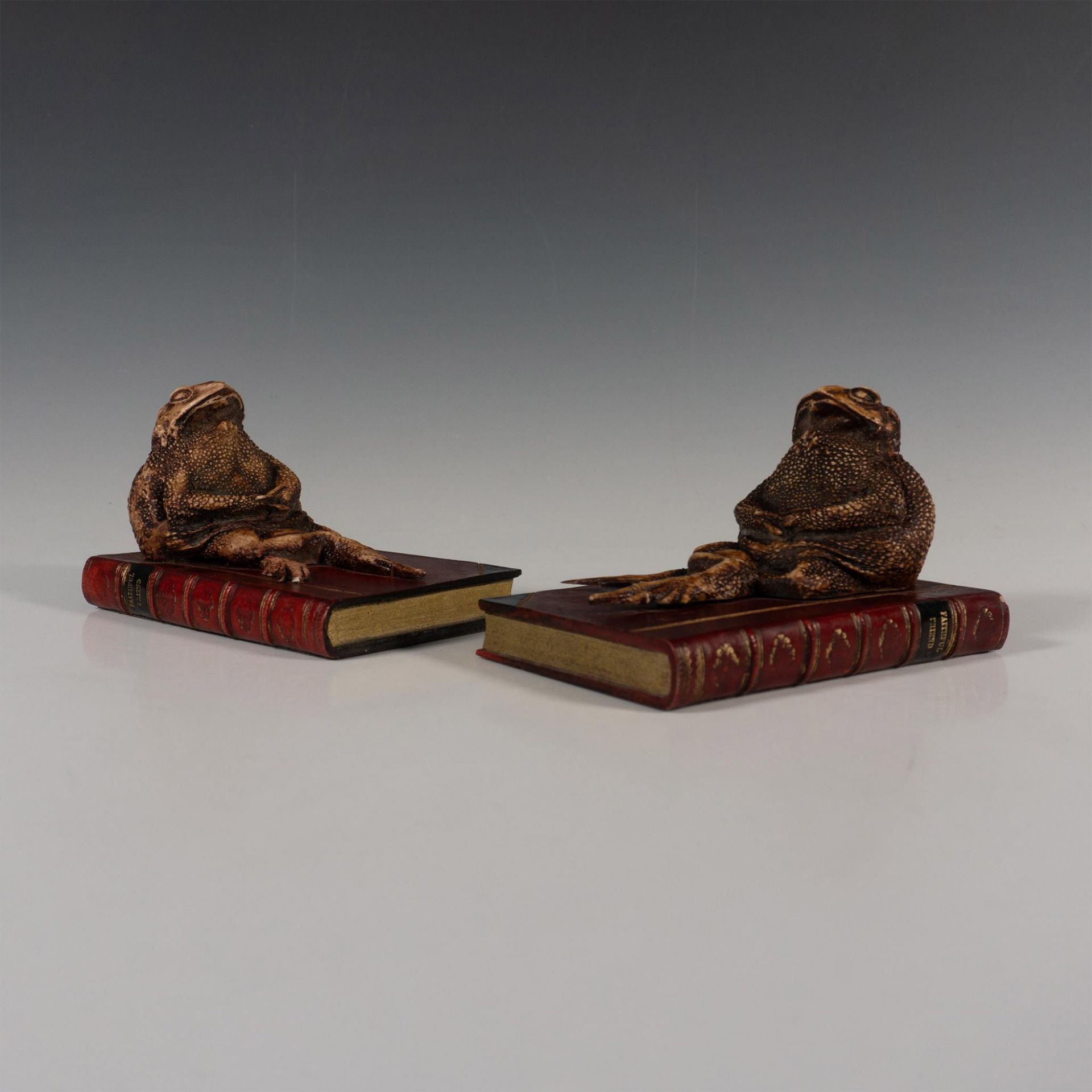 Pair of Original English Handmade Toad Bookends, London - Image 2 of 4