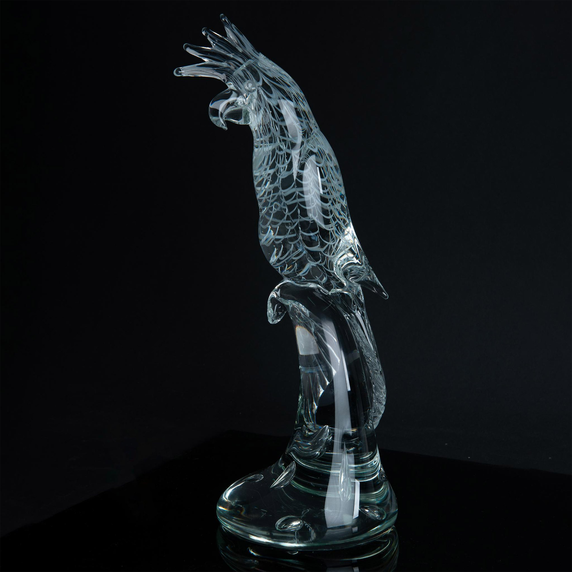 Murano Licio Zanetti Cockatoo Art Glass Sculpture, Signed - Image 5 of 6