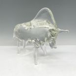 Vintage Art Glass Charging Bull Sculpture