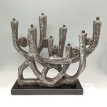 Austin Mid Century Modern Brutalist Menorah Sculpture