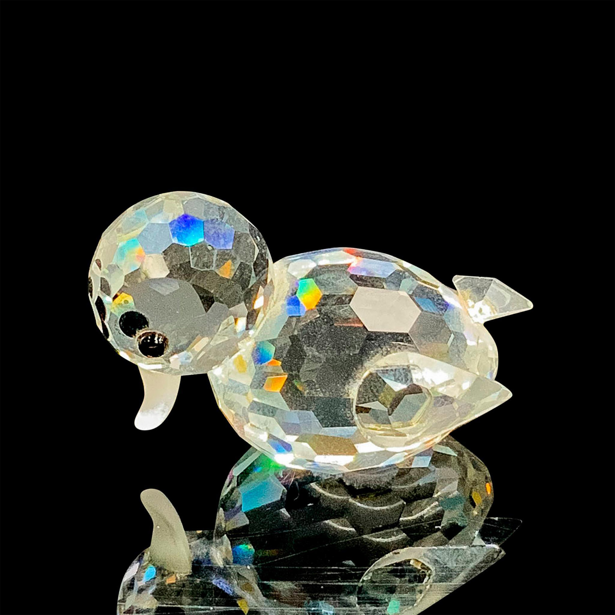 Swarovski Silver Crystal Figurine, Mini Swimming Duck 12531
