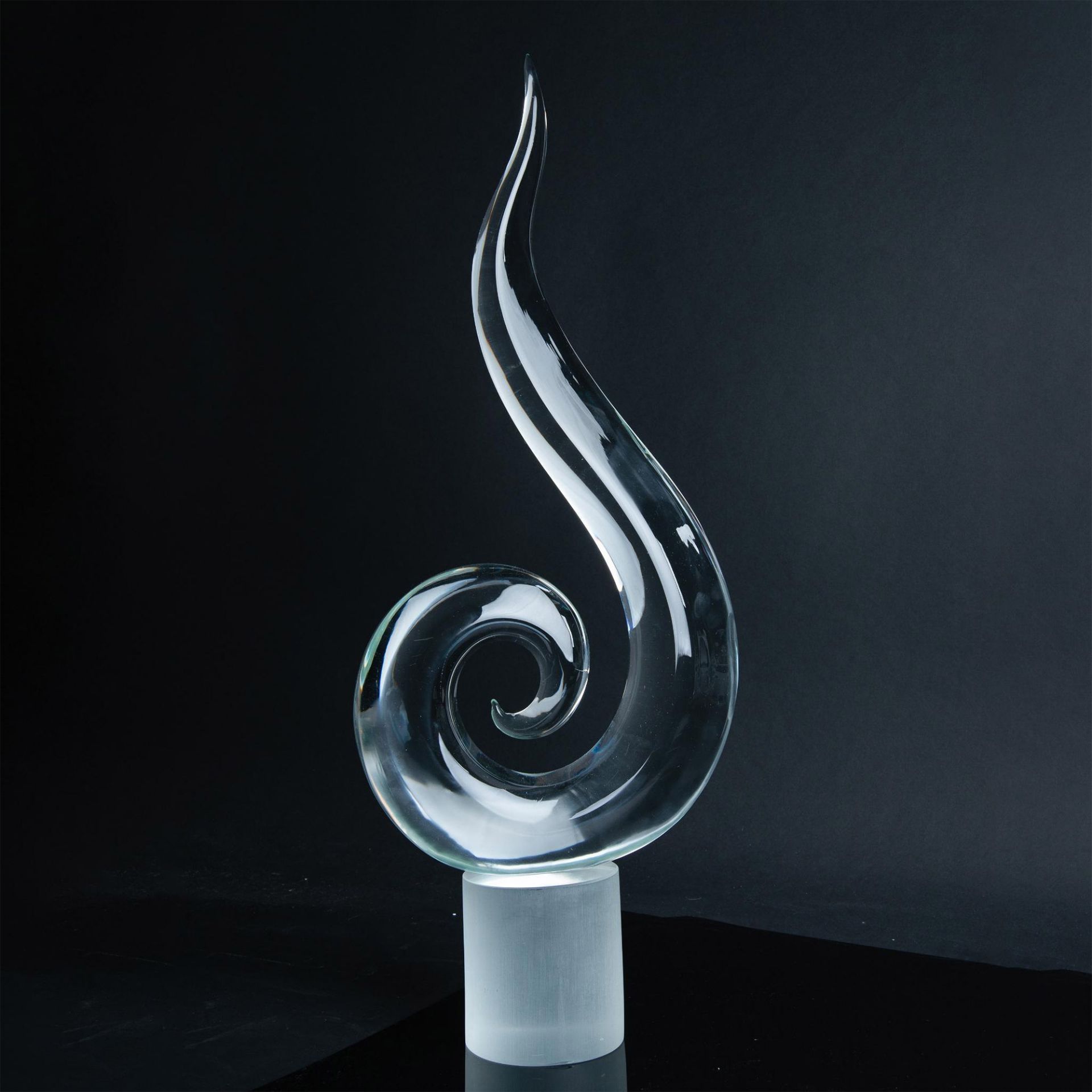 Murano Elio Raffaeli Large Spiral Art Glass Sculpture - Image 3 of 5