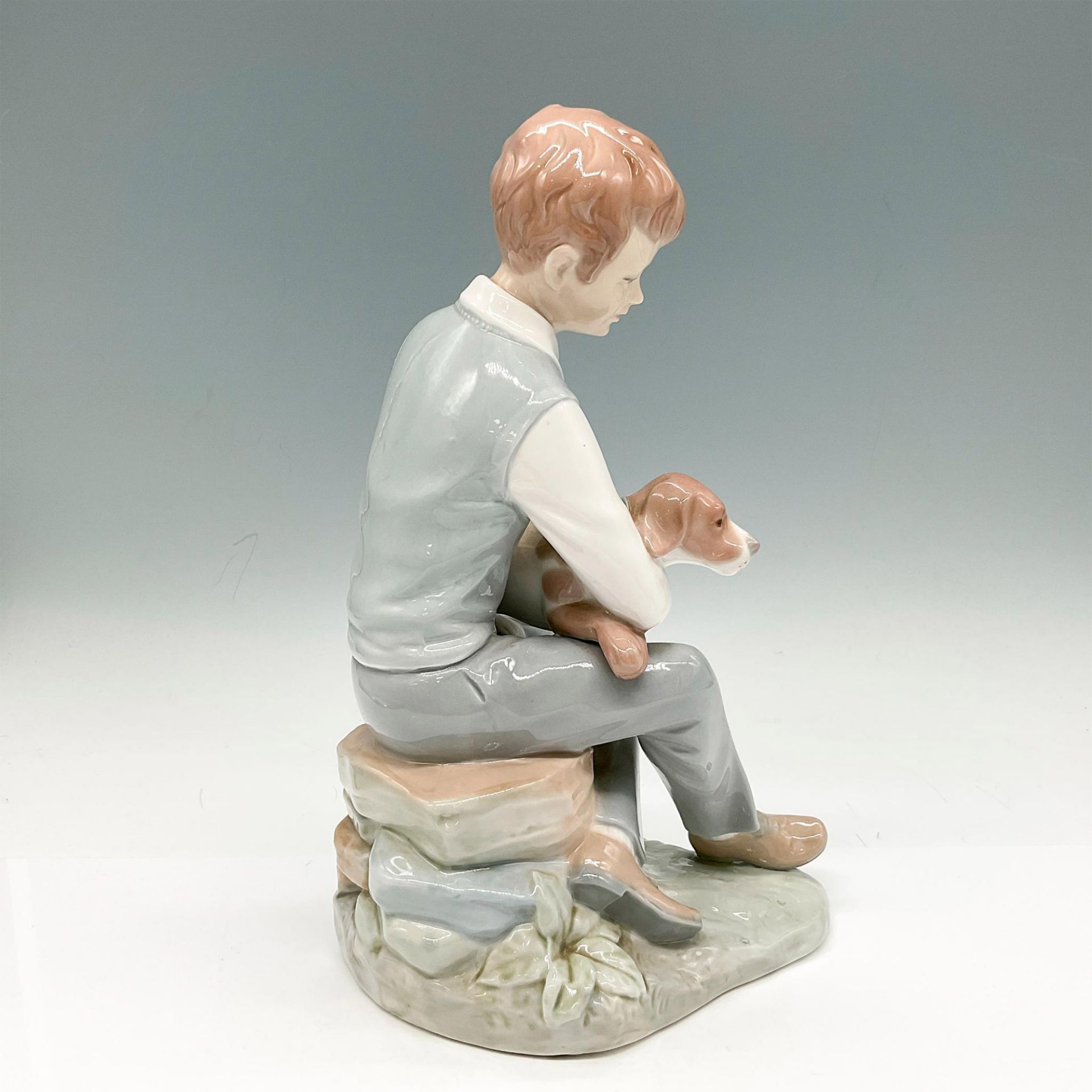 Zaphir Porcelain Figurine, Boy with Dog - Image 3 of 4