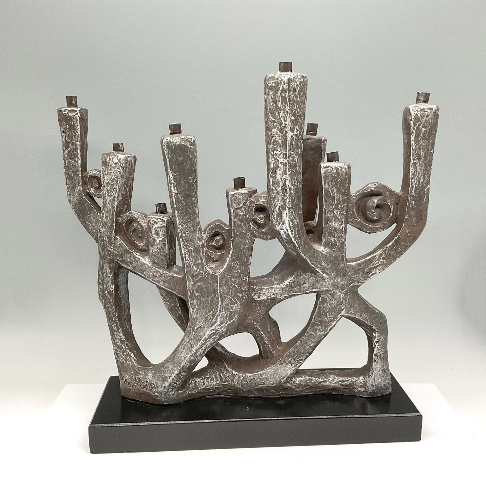 Austin Mid Century Modern Brutalist Menorah Sculpture - Image 2 of 3