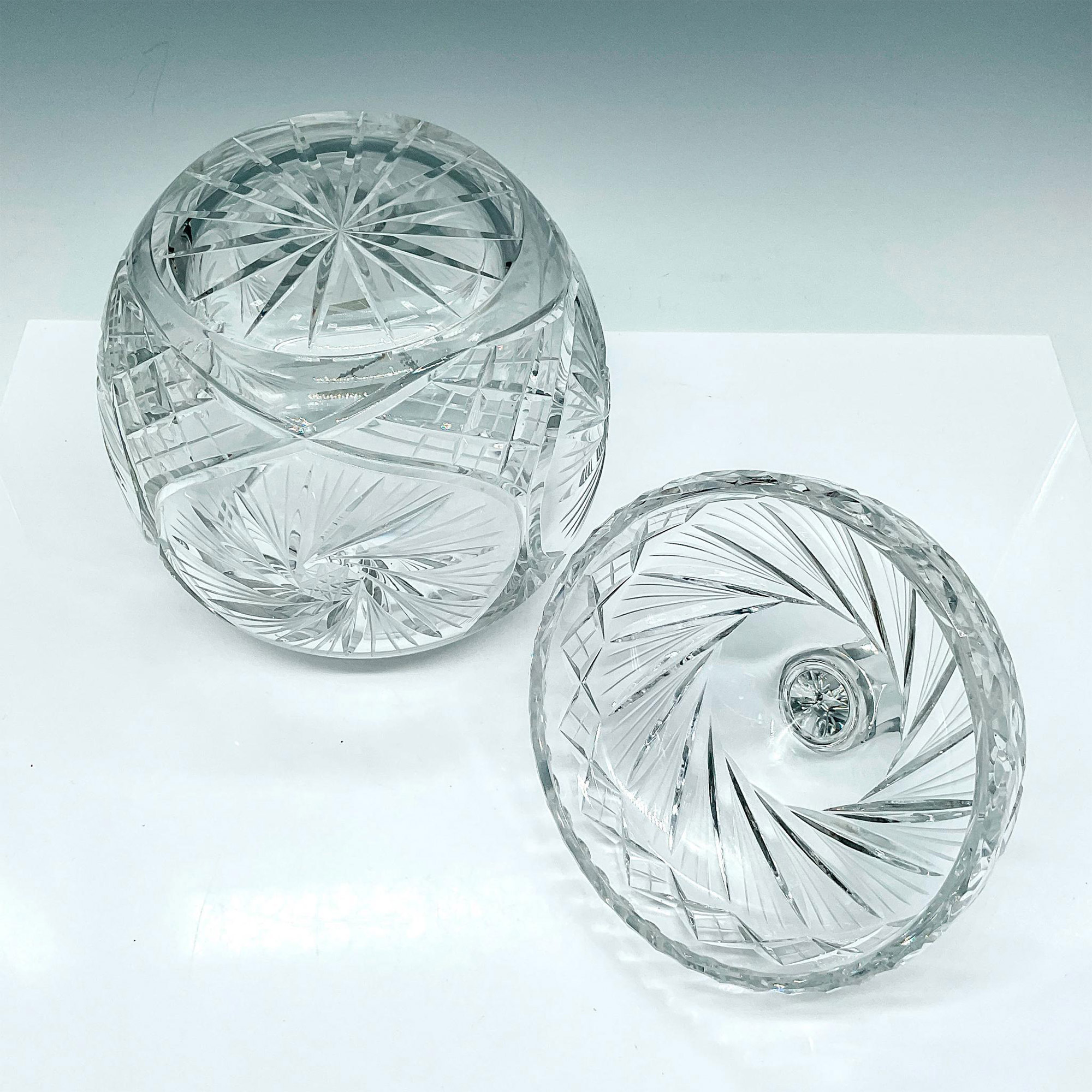 2pc Irena Crystal Lidded Cookie Jar and Box - Image 4 of 9