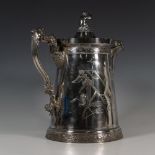 Original Victorian Large Silverplate Pitcher with Cupid Top