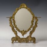Vintage Gilded Brass Vanity Swivel Mirror