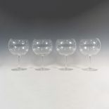 4pc Giant Baccarat Crystal Wine Glasses