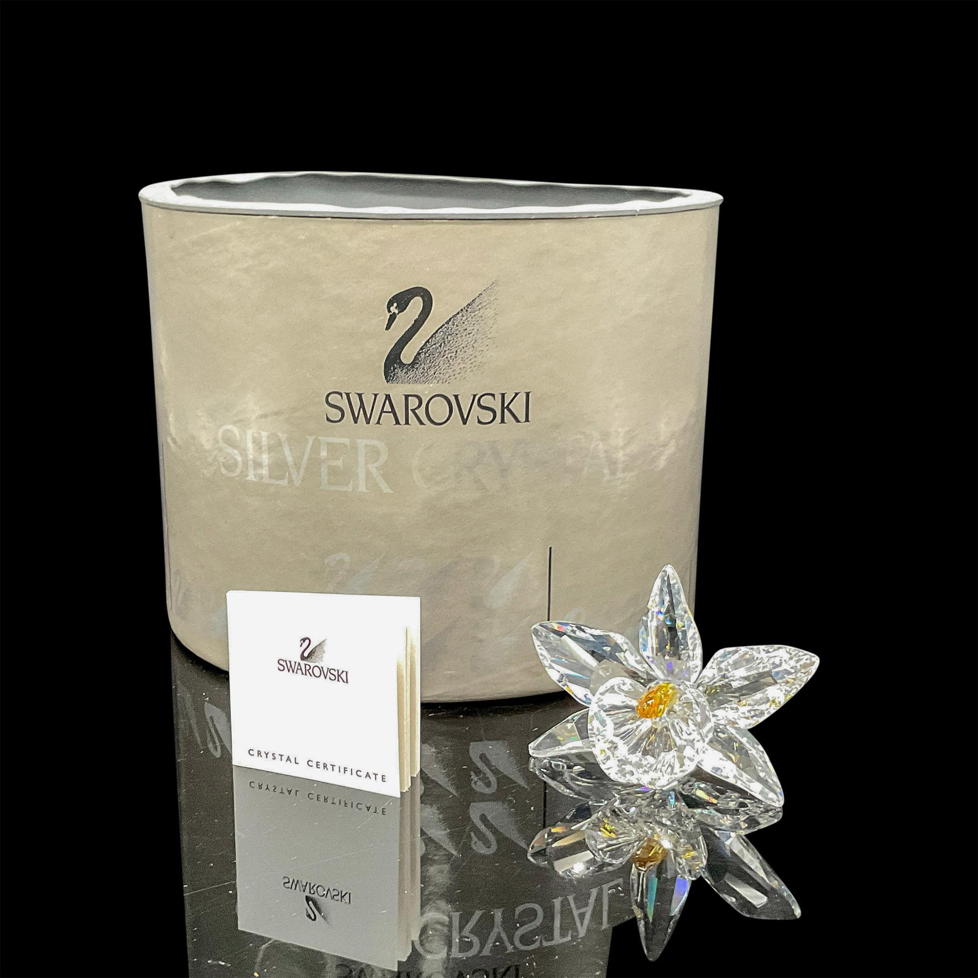 Swarovski Silver Crystal Figurine, The Yellow Orchid - Image 4 of 4