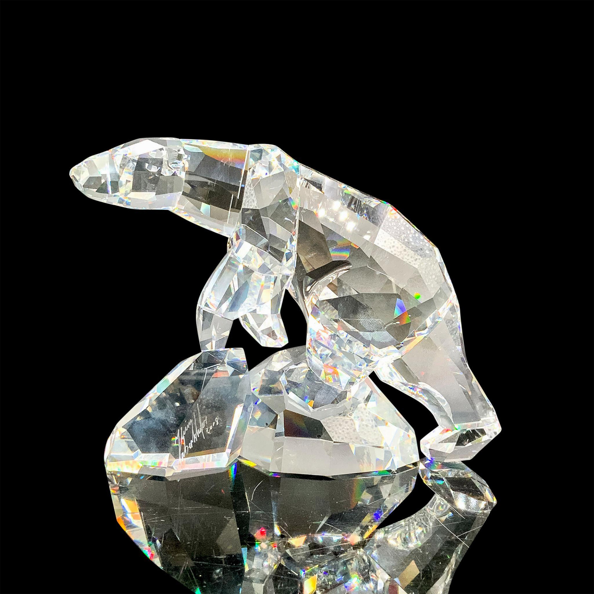 Signed Swarovski Crystal Figurine, Polar Bear Nanuc 837477