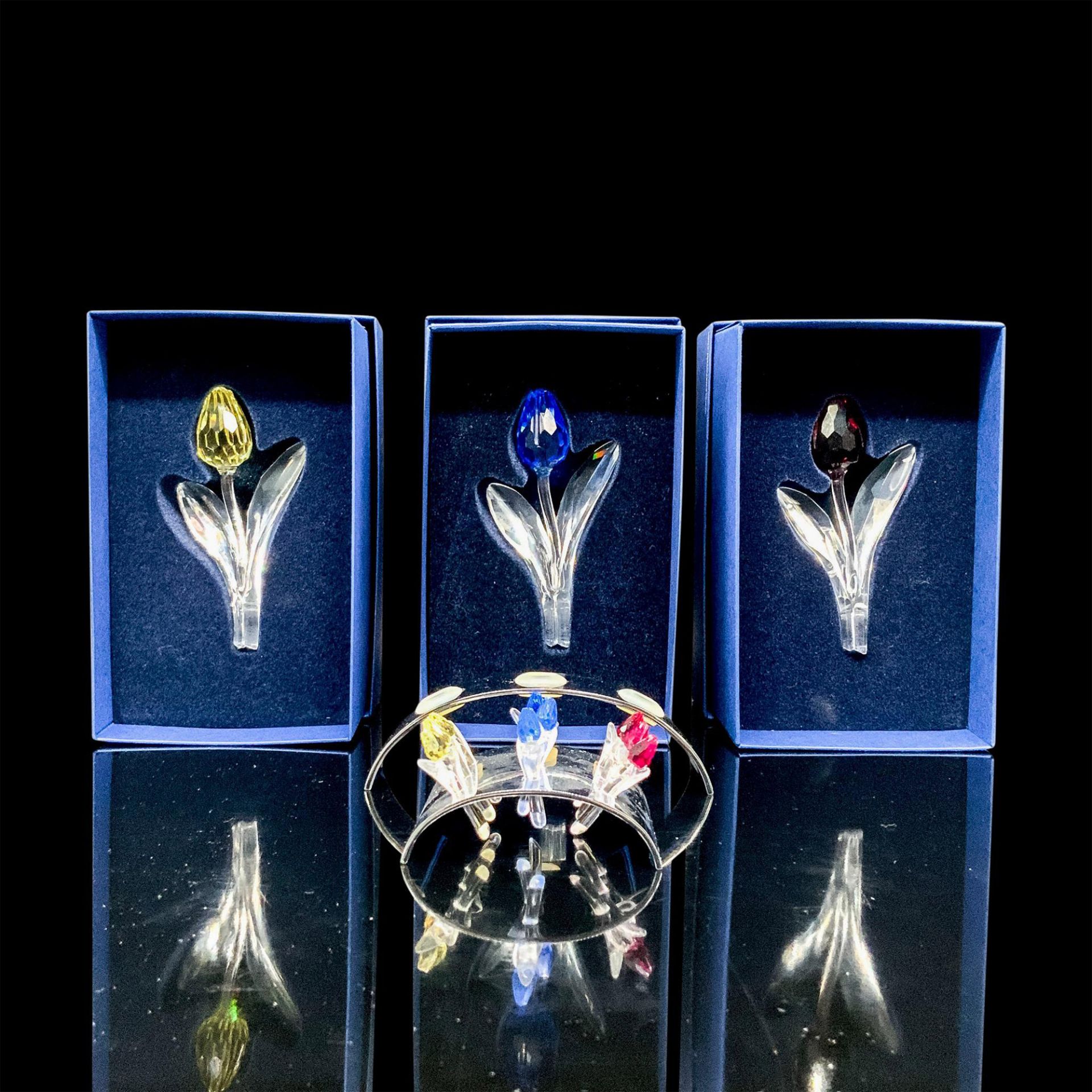 14pc Swarovski Crystal Figures and Stands, Tulips - Bild 4 aus 4