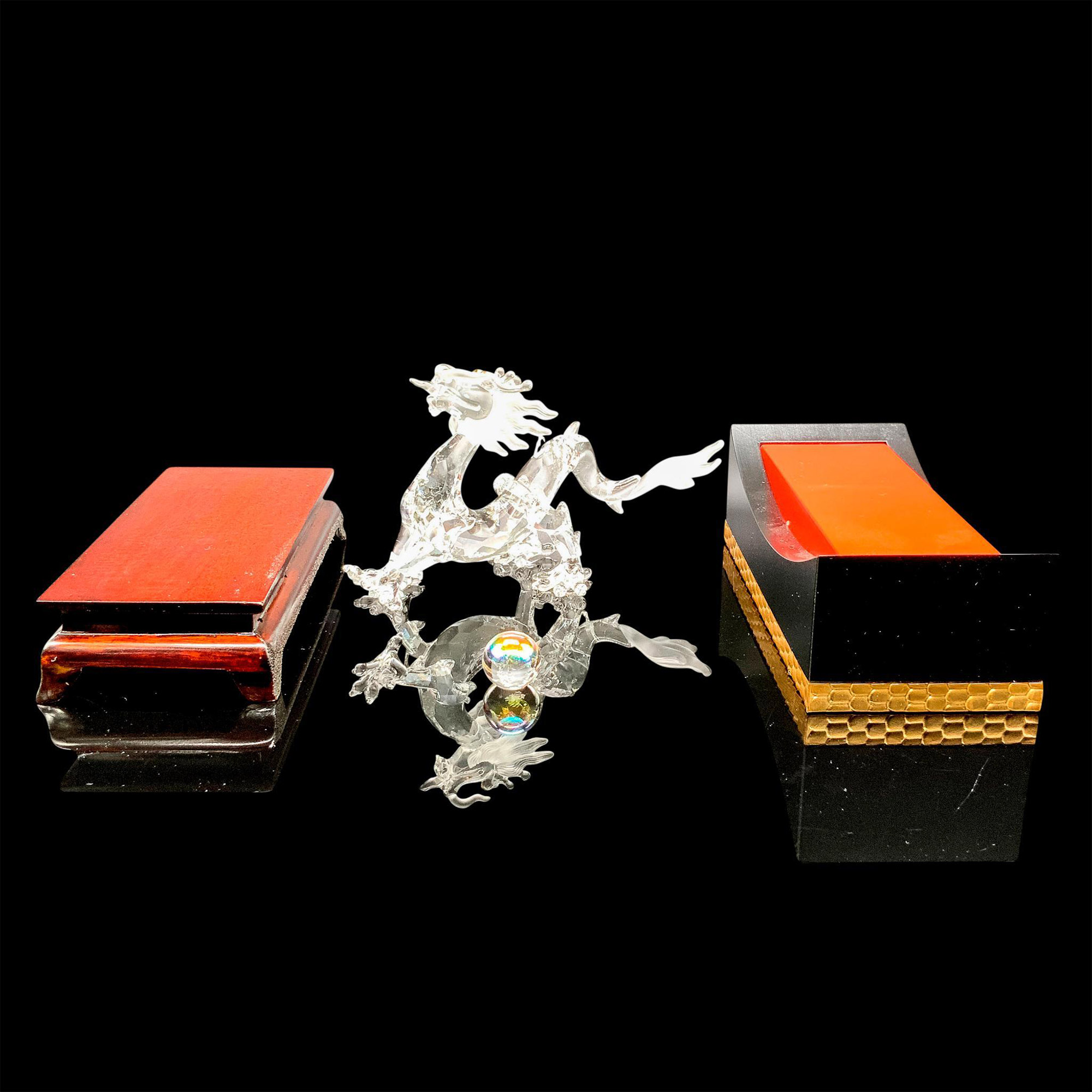 Swarovski Crystal Zodiac Figurine, Dragon and Bases - Image 2 of 4