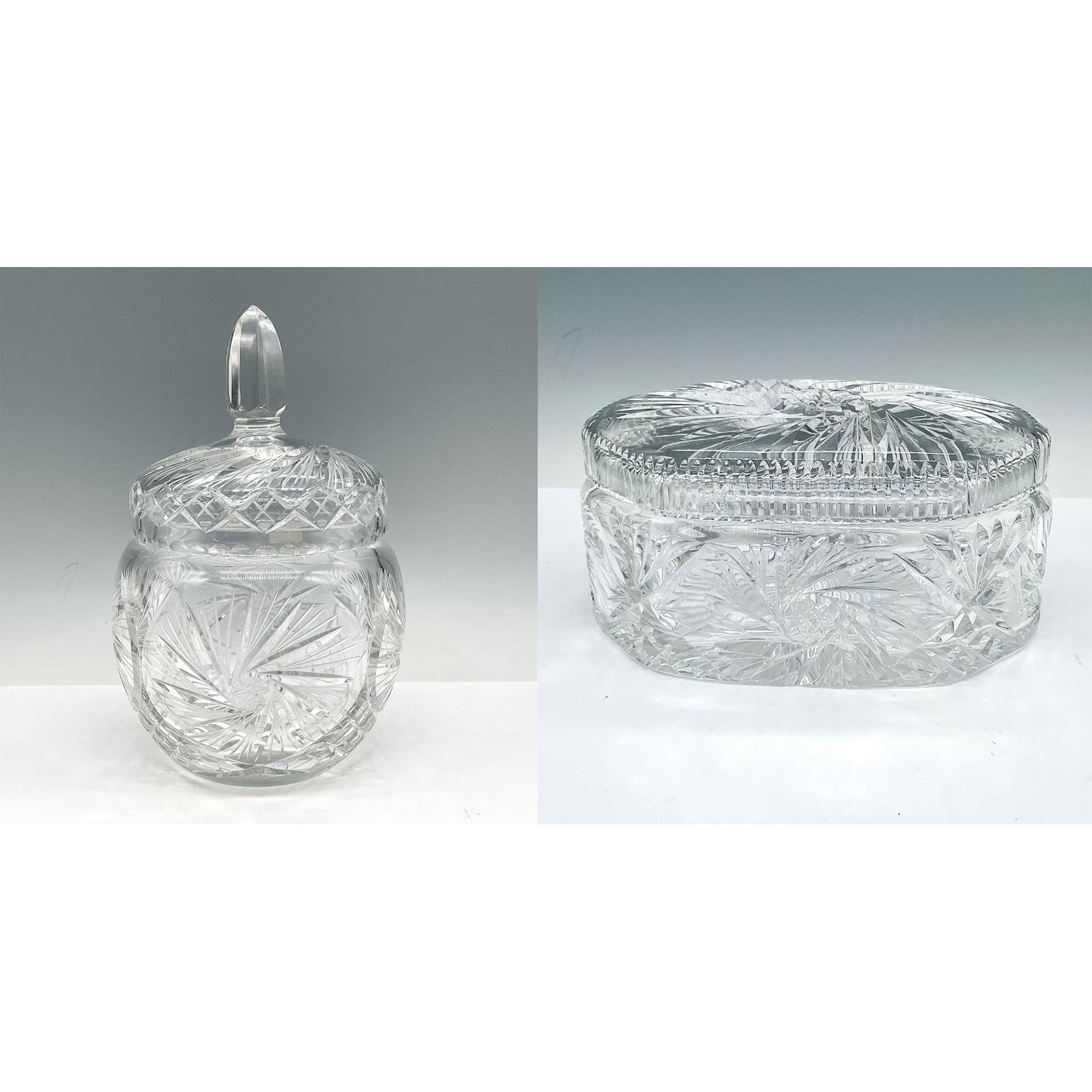 2pc Irena Crystal Lidded Cookie Jar and Box
