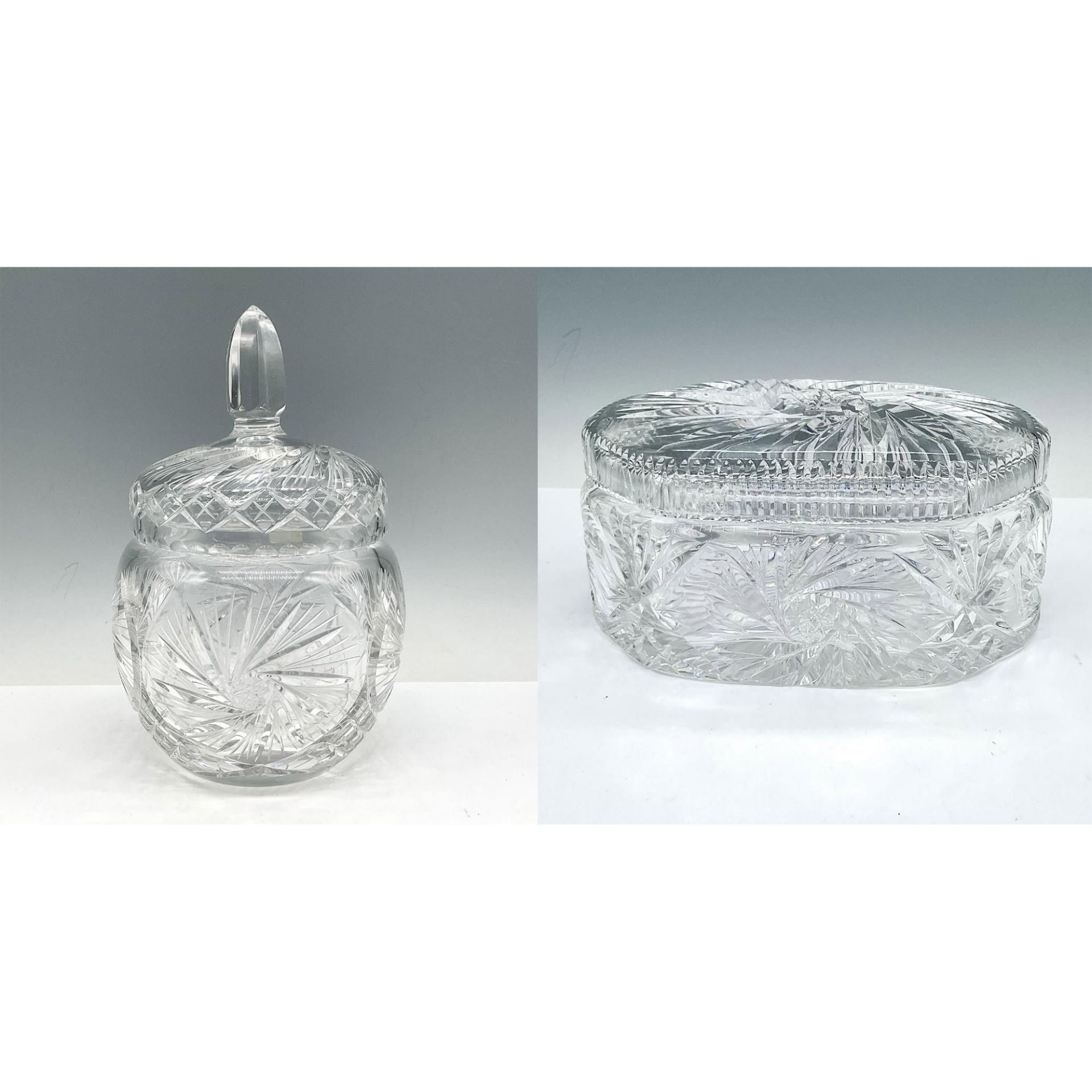 2pc Irena Crystal Lidded Cookie Jar and Box