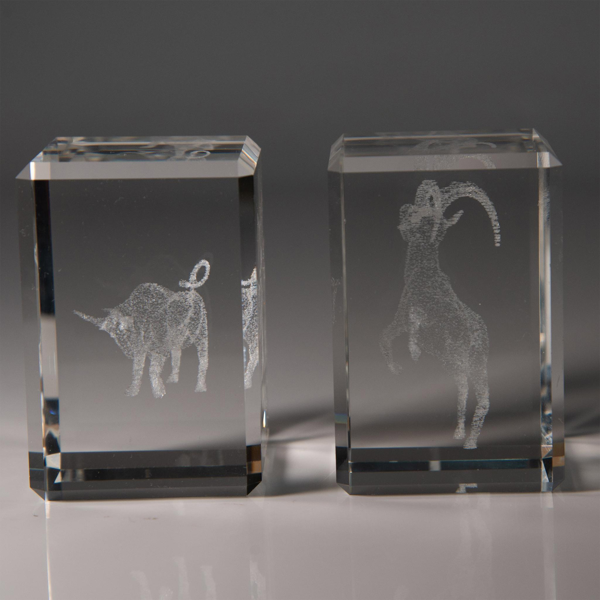 Pair of Ox and Goat Laser Paperweights - Image 2 of 4