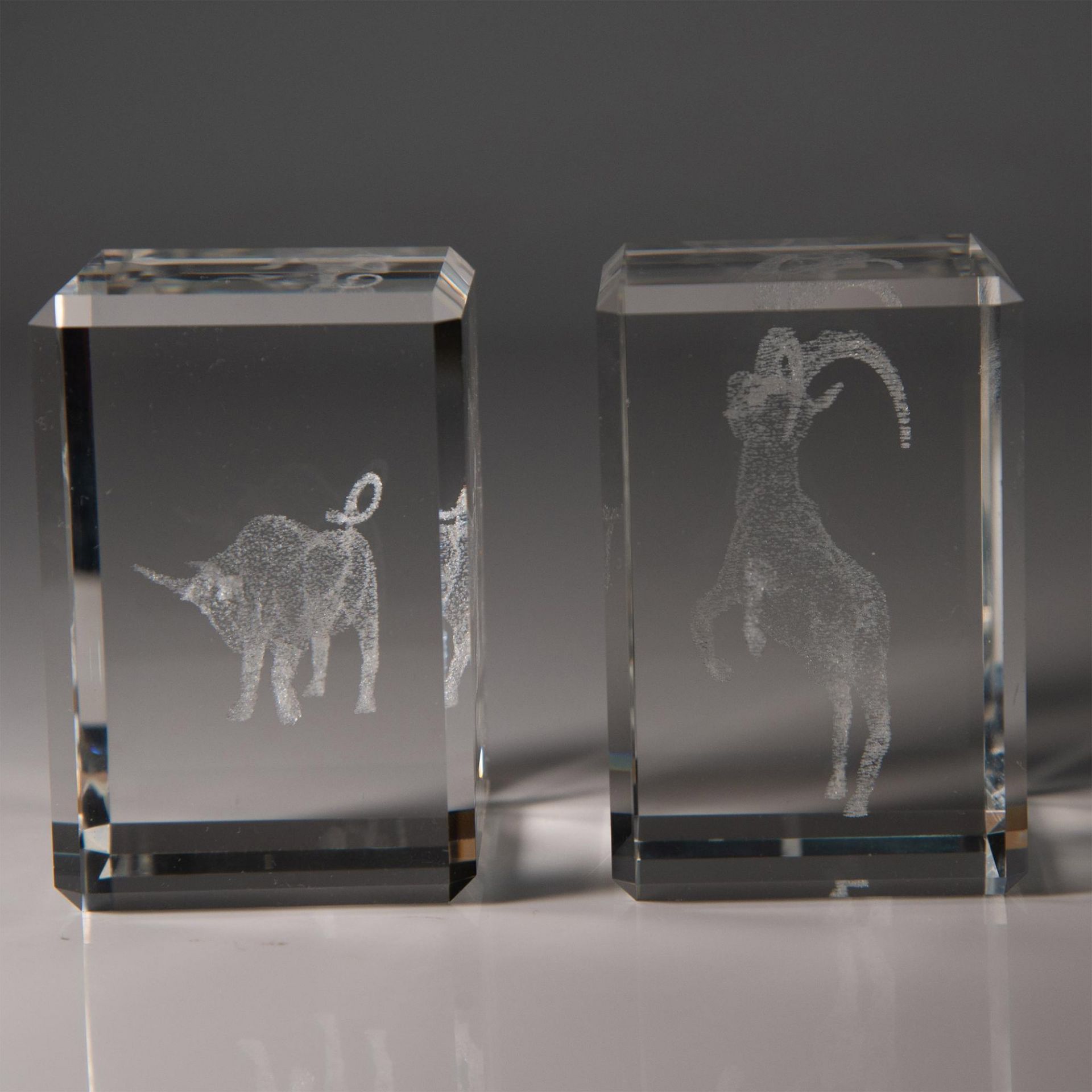 Pair of Ox and Goat Laser Paperweights - Image 2 of 4