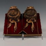 Pair of Original English Handmade Toad Bookends, London