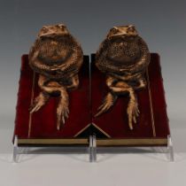 Pair of Original English Handmade Toad Bookends, London