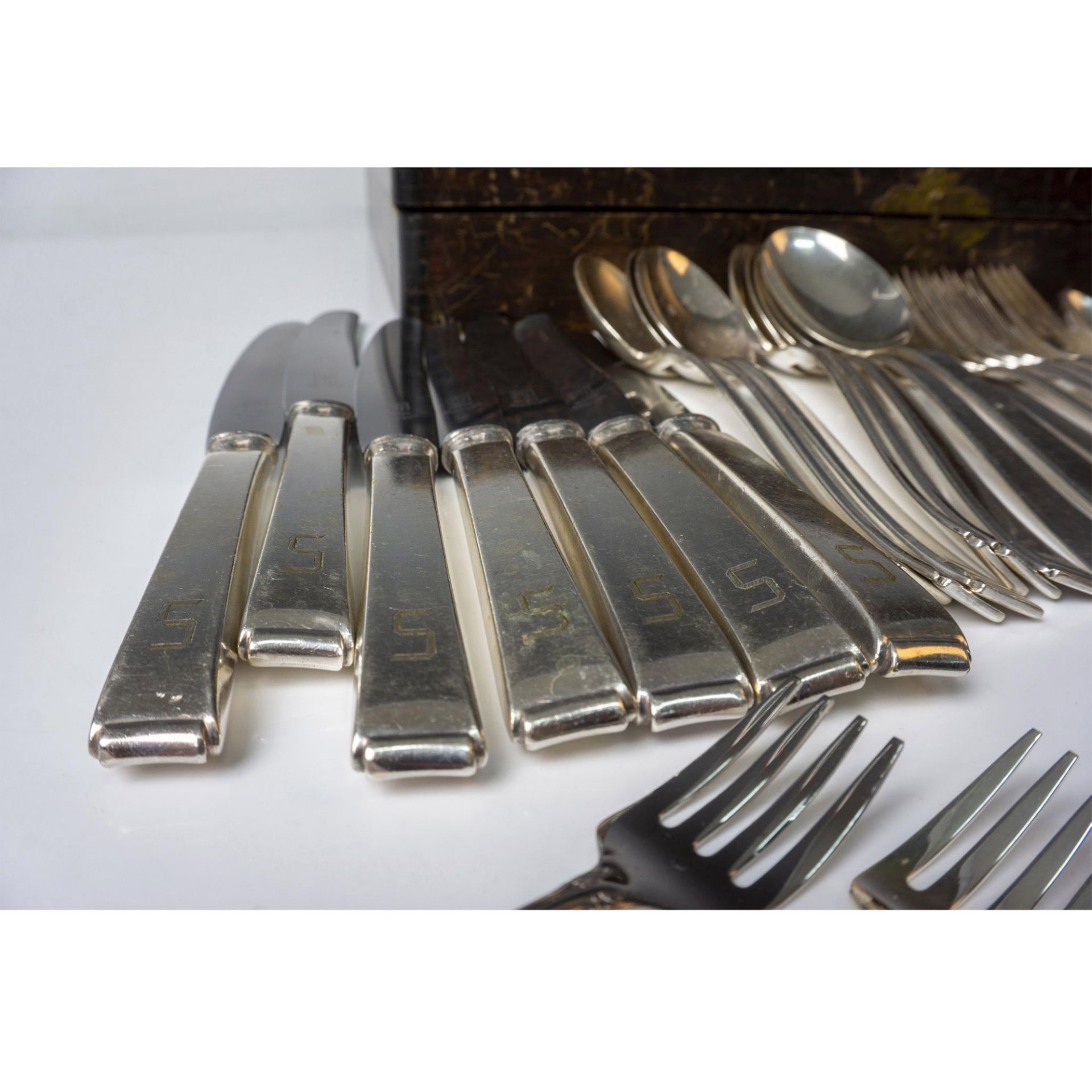 47pc German and American Silver Plated + Stainless Utensils - Bild 3 aus 6