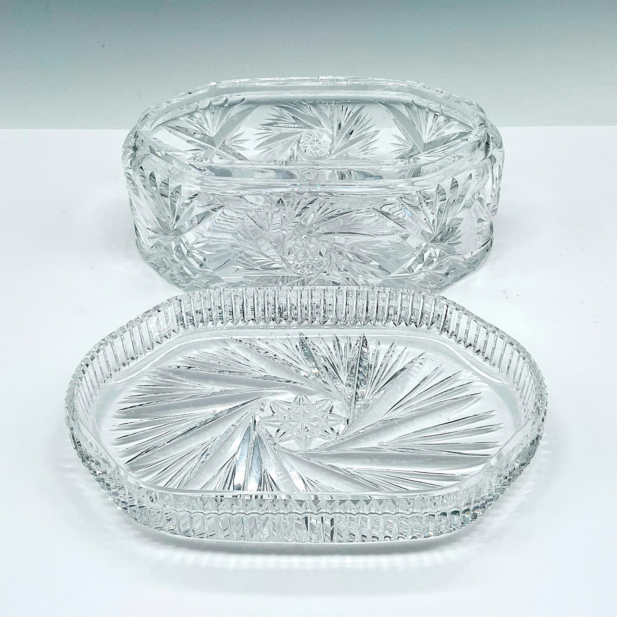 2pc Irena Crystal Lidded Cookie Jar and Box - Image 7 of 9