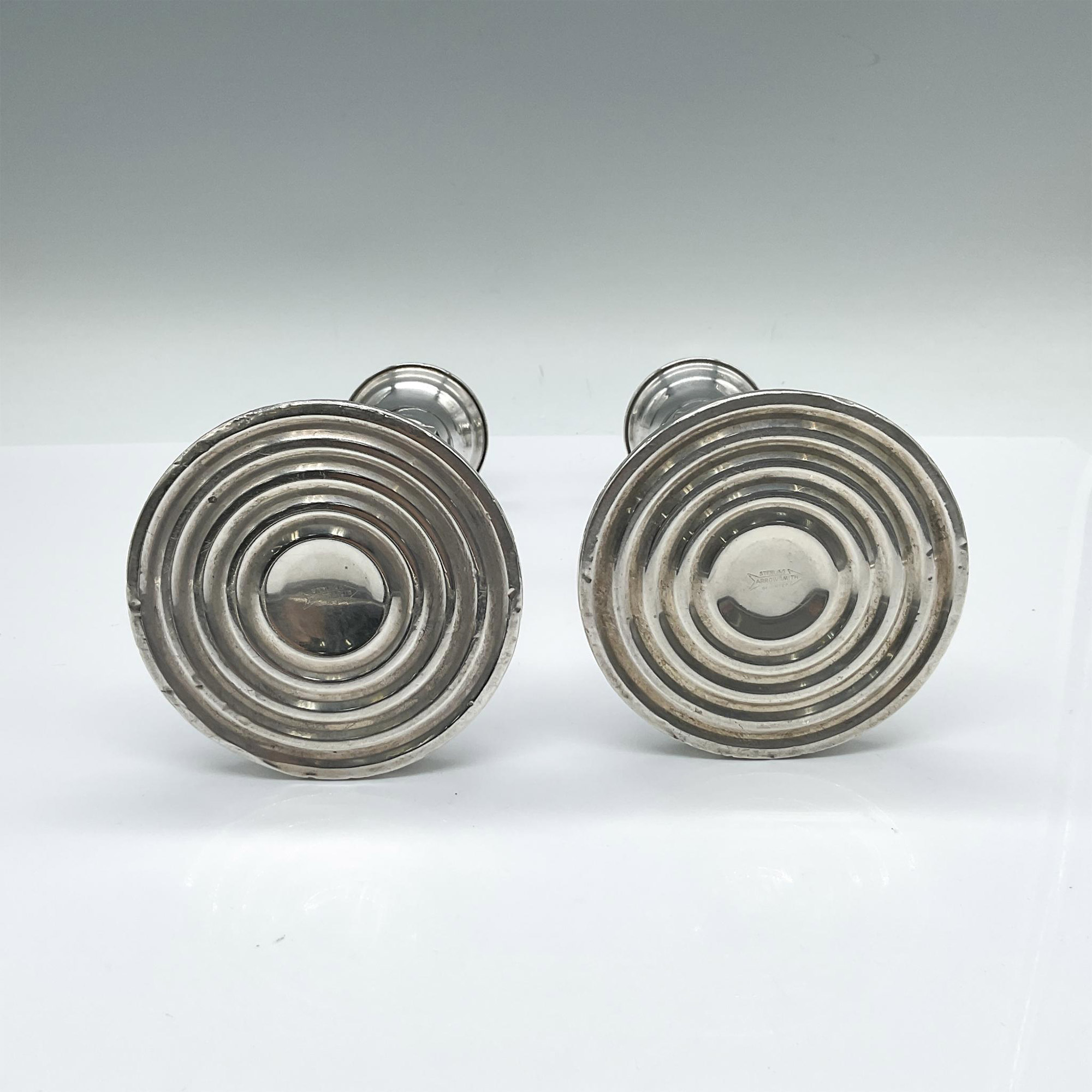 Pair of Arrowsmith Weighted Sterling Silver Candles Holders - Image 3 of 4