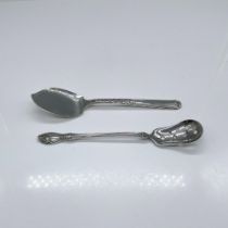 2pc Roger Bros Silver Plated Olive Spoon and Jelly Server