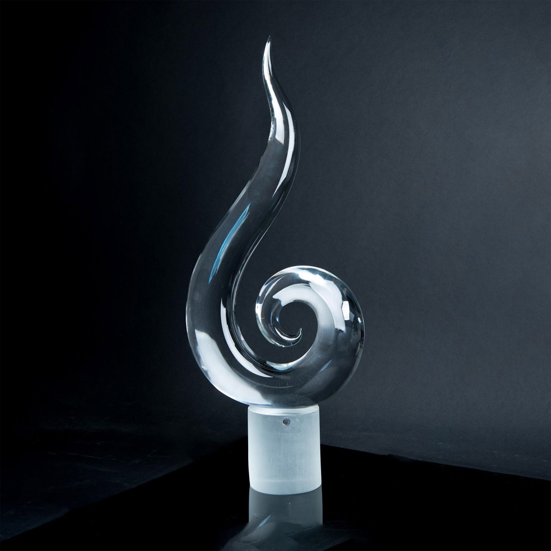 Murano Elio Raffaeli Large Spiral Art Glass Sculpture