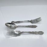 3pc Rogers Silver Plated Serving Forks and Spoon