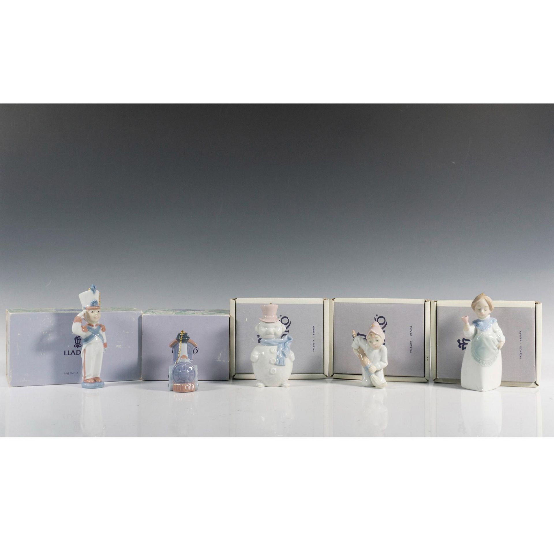 5pc Lladro Porcelain Figural Christmas Ornaments - Image 2 of 5