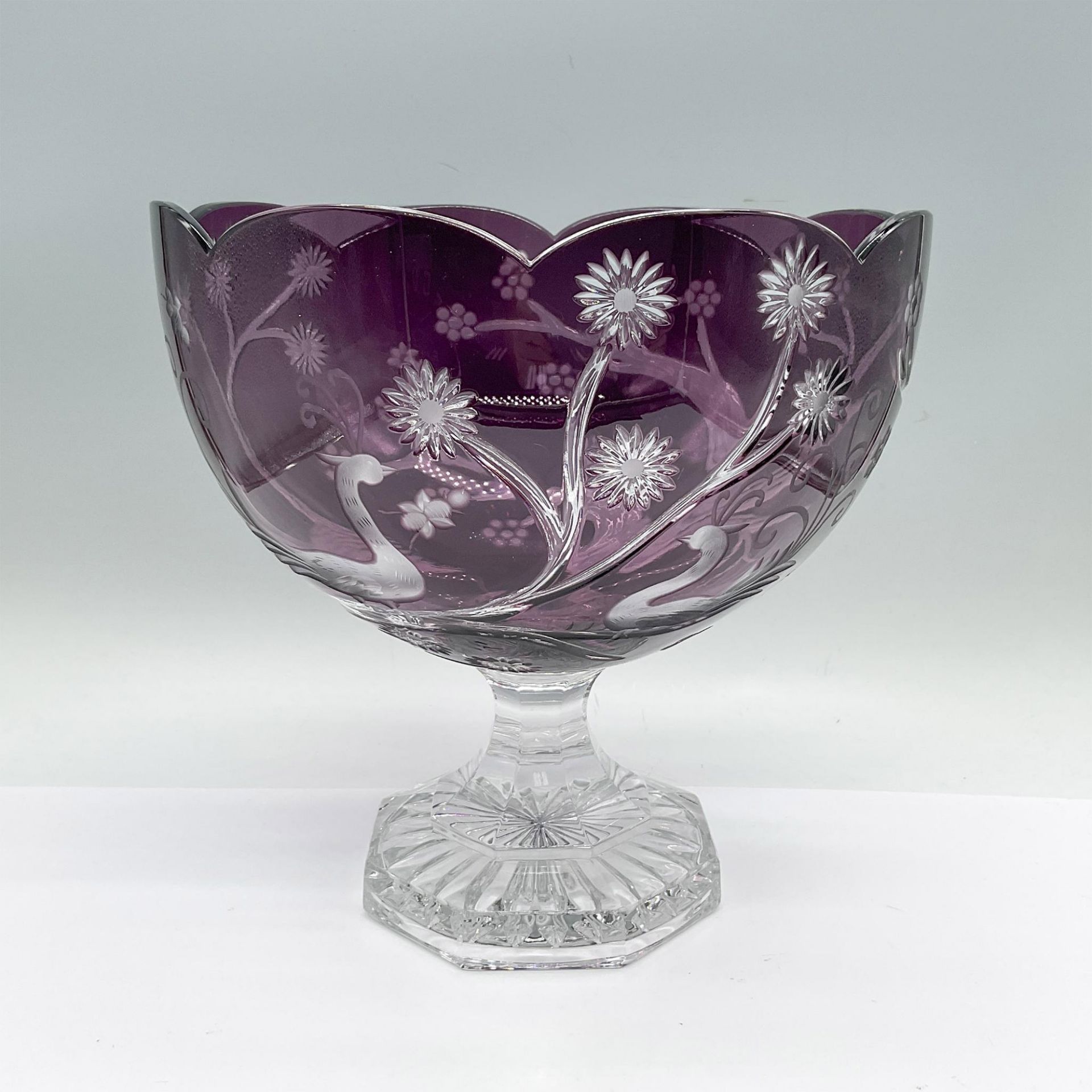 Magda Nemeth Amethyst Crystal Punch Bowl, Signed