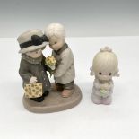 2pc Enesco Group Ceramic Figurines, Flower Girl + Your Love