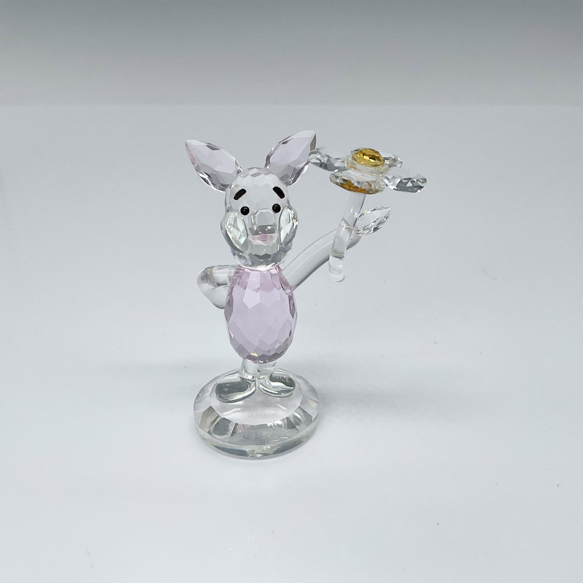Crystal World Figurine, Piglet with Flower