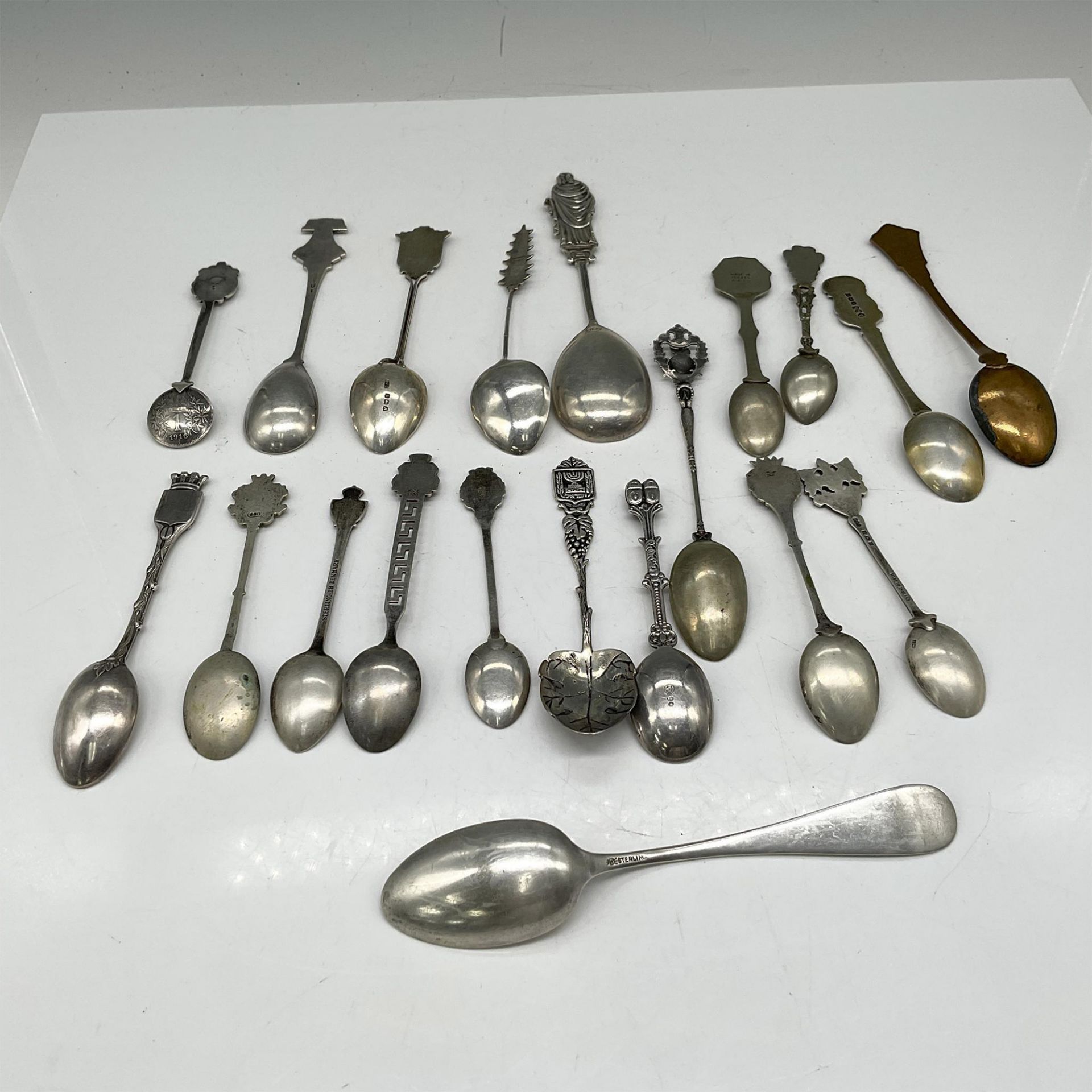 20pc Vintage Collectible Sterling + Silver Souvenir Spoons - Image 5 of 5