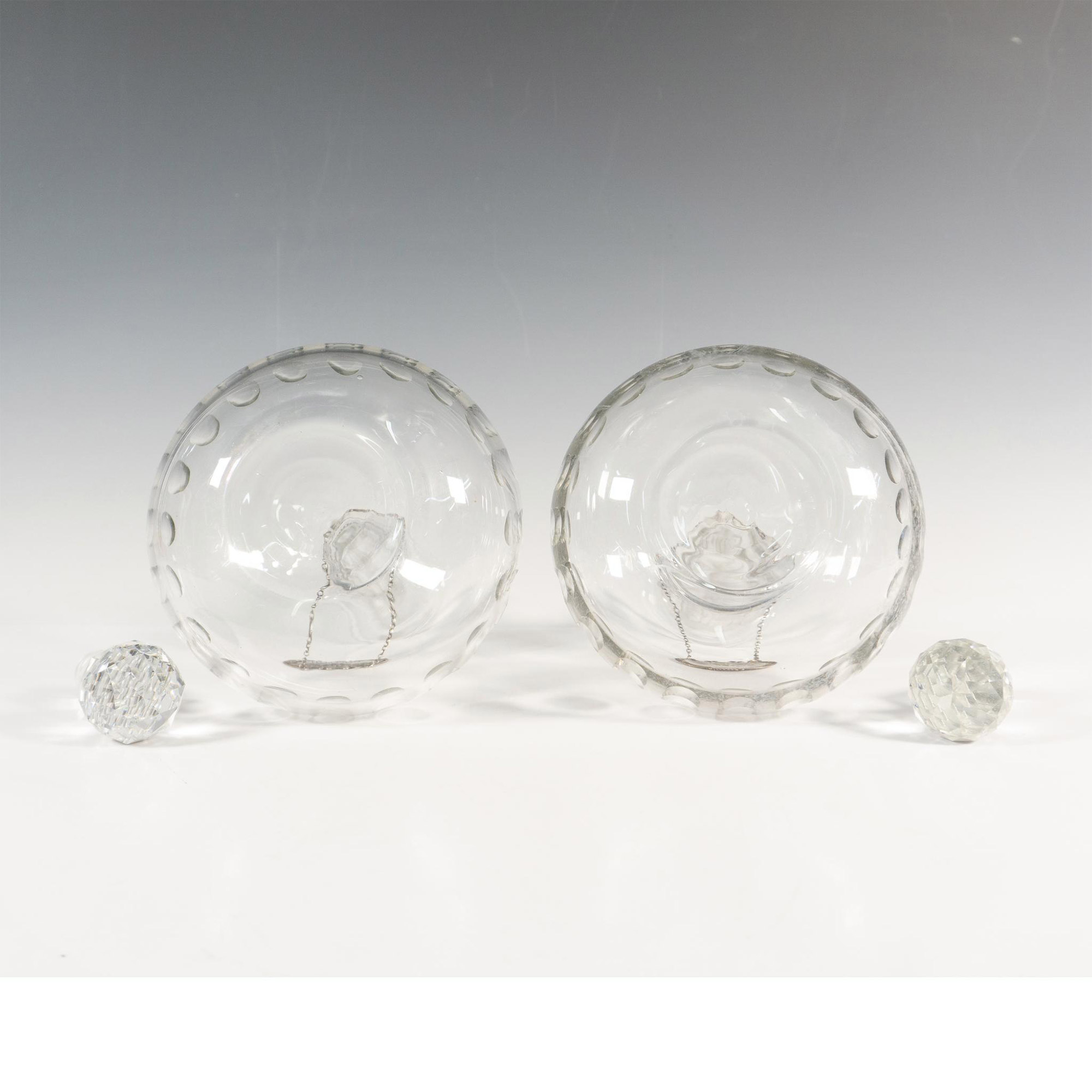 2pc Glass Decanters with Sterling Silver Liquor Tags - Image 4 of 4