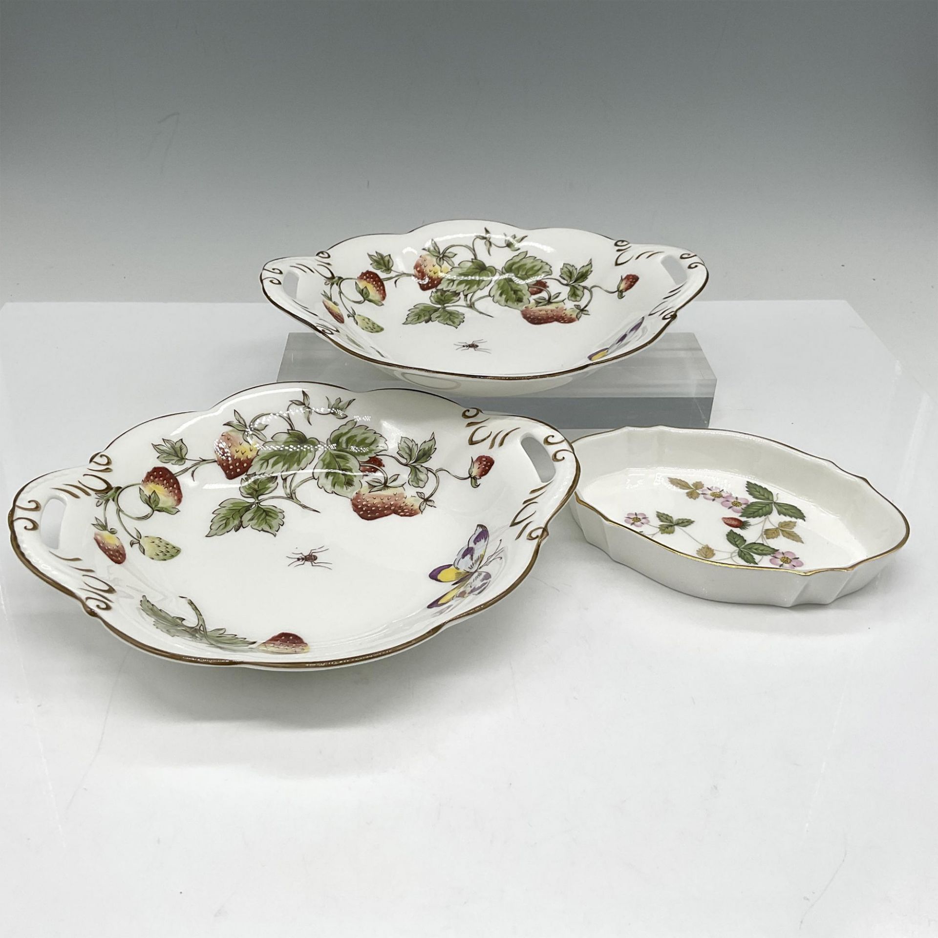 3pc Wedgwood & Coalport Bone China Condiment Dishes