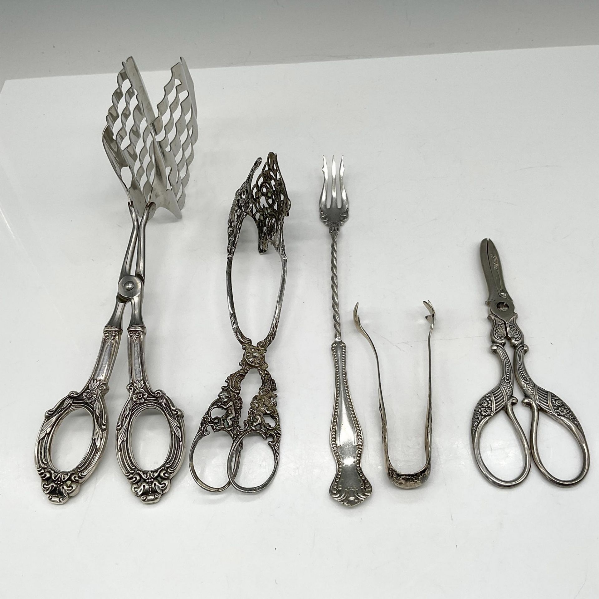 5pc Vintage Sterling Silver and Stainless Serving Utensils - Image 2 of 3