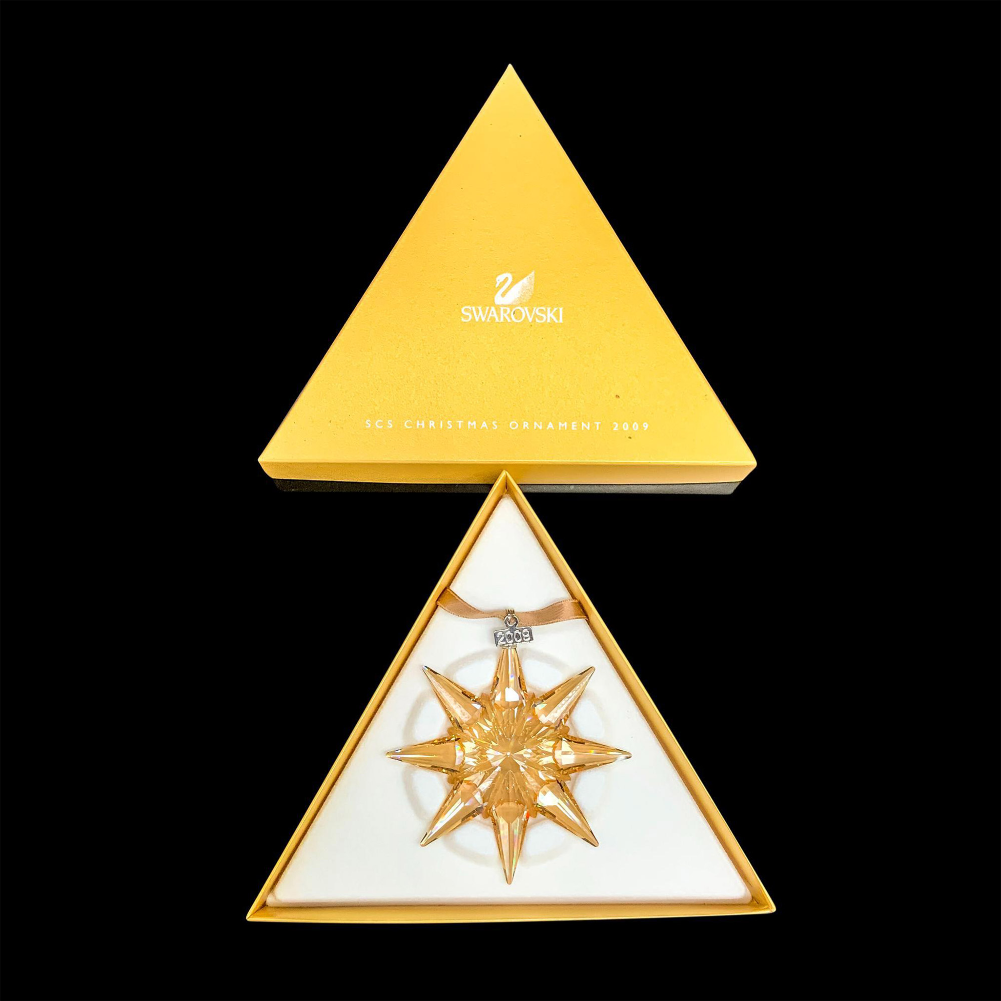 Swarovski Crystal Christmas Ornament, SCS Golden Star - Image 2 of 2