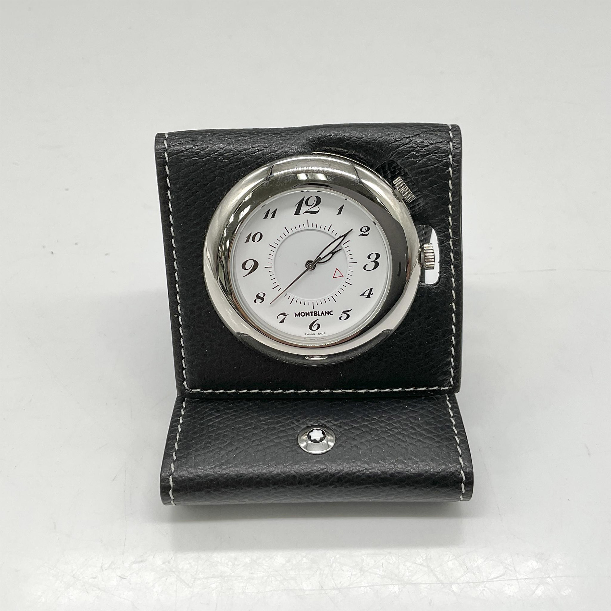 Montblanc Palladium Plated Travel Alarm Clock