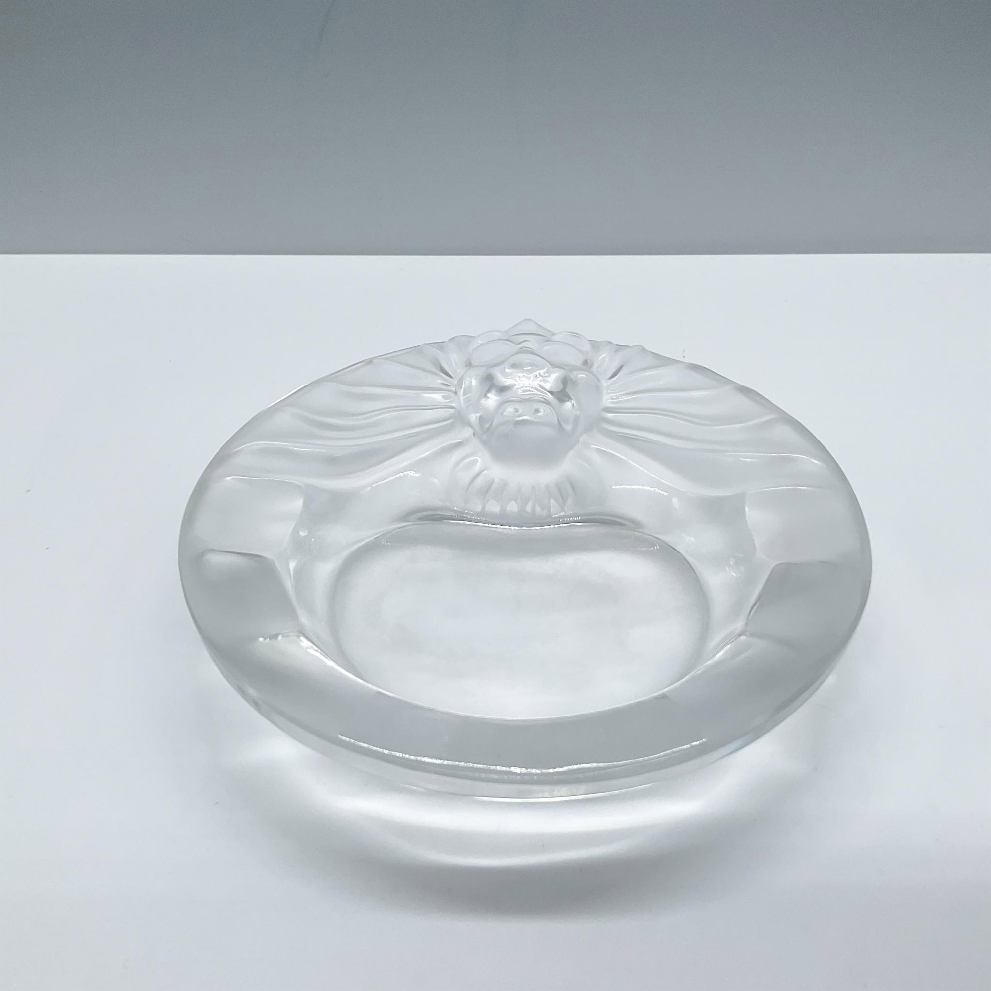 Lalique Crystal Ashtray, Tete De Lion