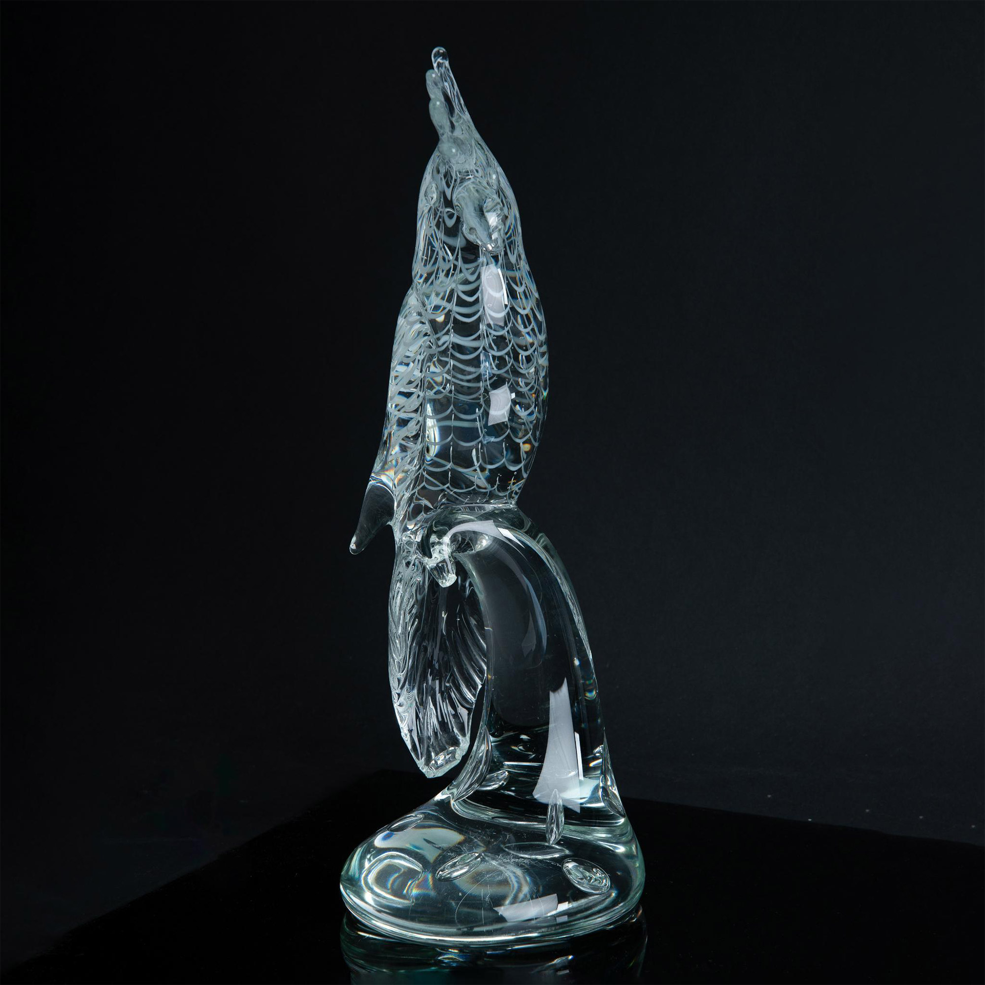 Murano Licio Zanetti Cockatoo Art Glass Sculpture, Signed - Image 4 of 6