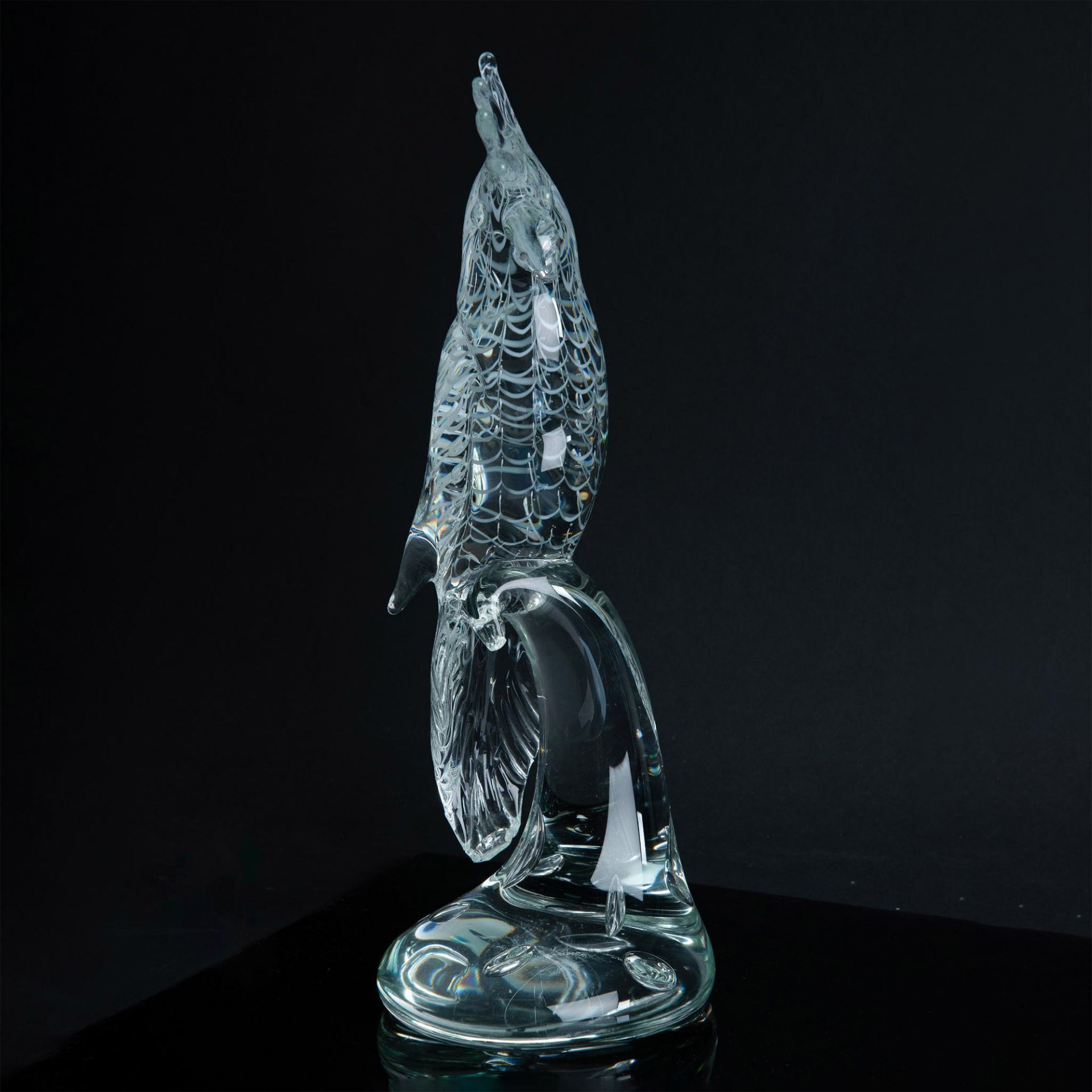 Murano Licio Zanetti Cockatoo Art Glass Sculpture, Signed - Bild 4 aus 6