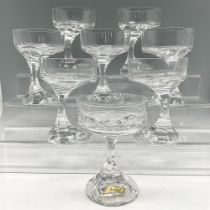 8pc Baccarat Crystal Champagne Coupes, Narcisse