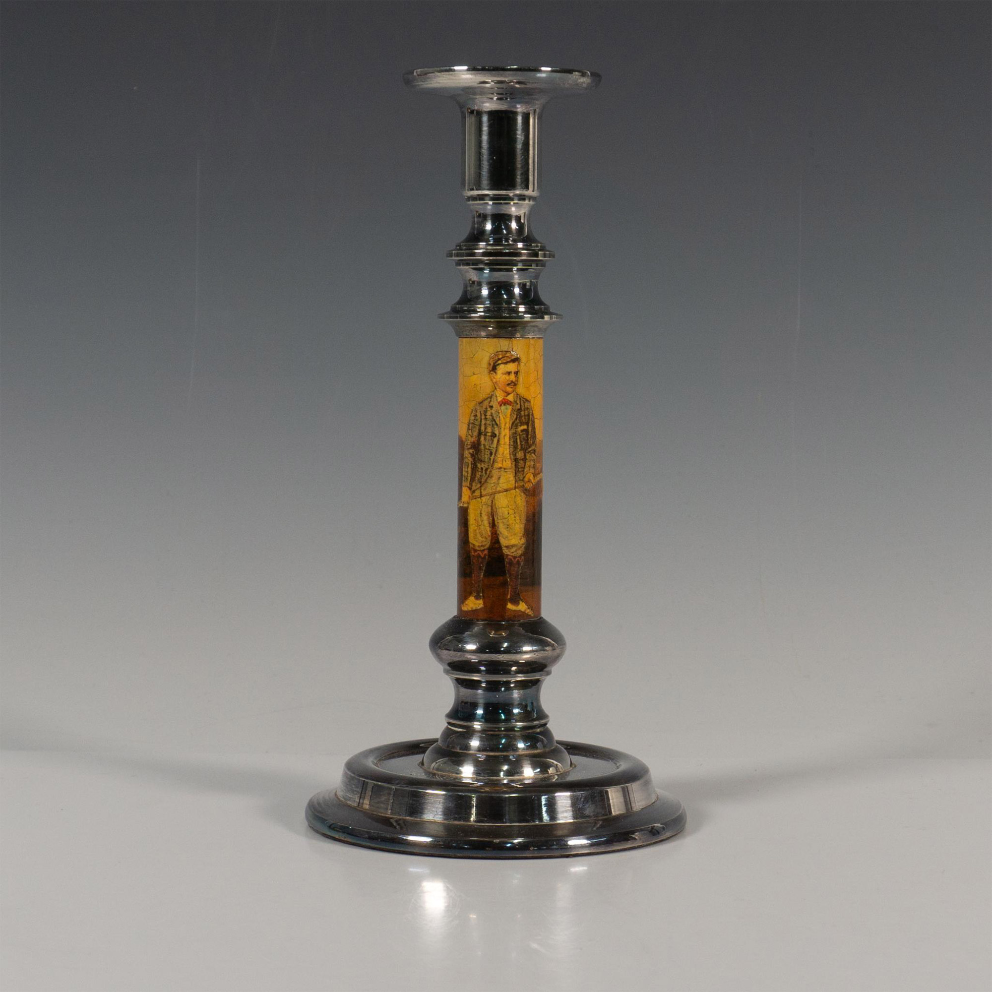 Original Victorian Design Silverplated Candlestick Holder - Image 2 of 3