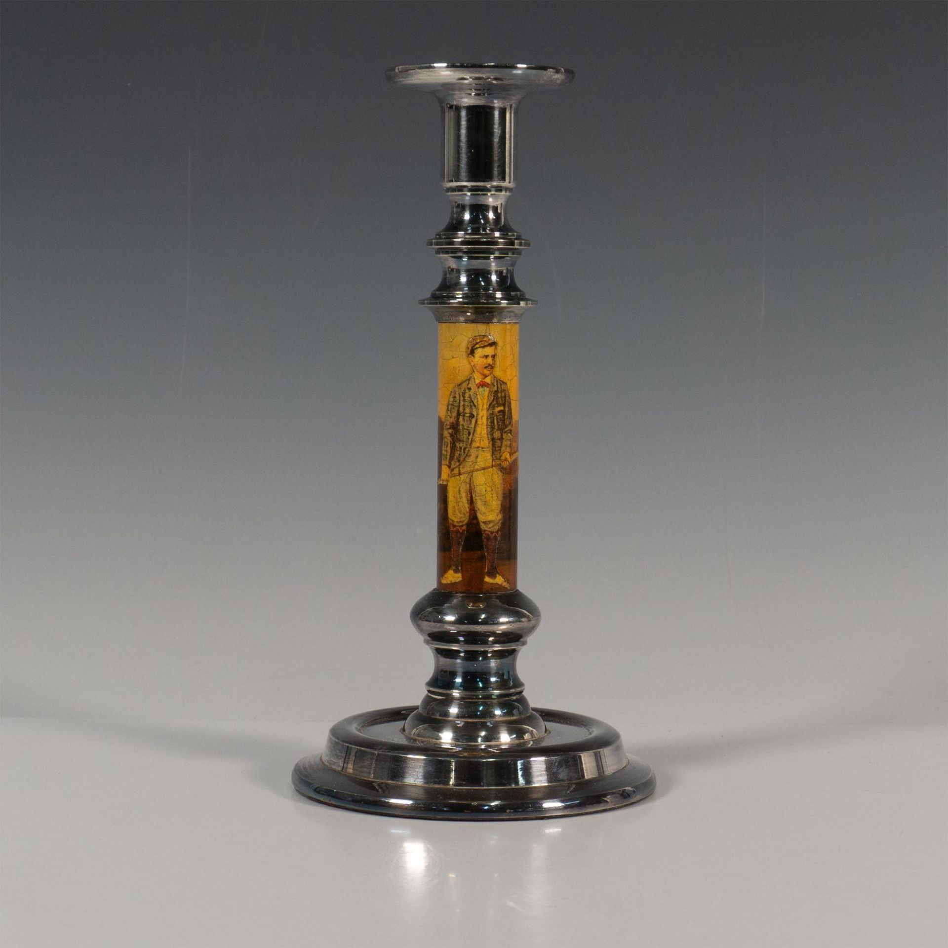 Original Victorian Design Silverplated Candlestick Holder - Bild 2 aus 3