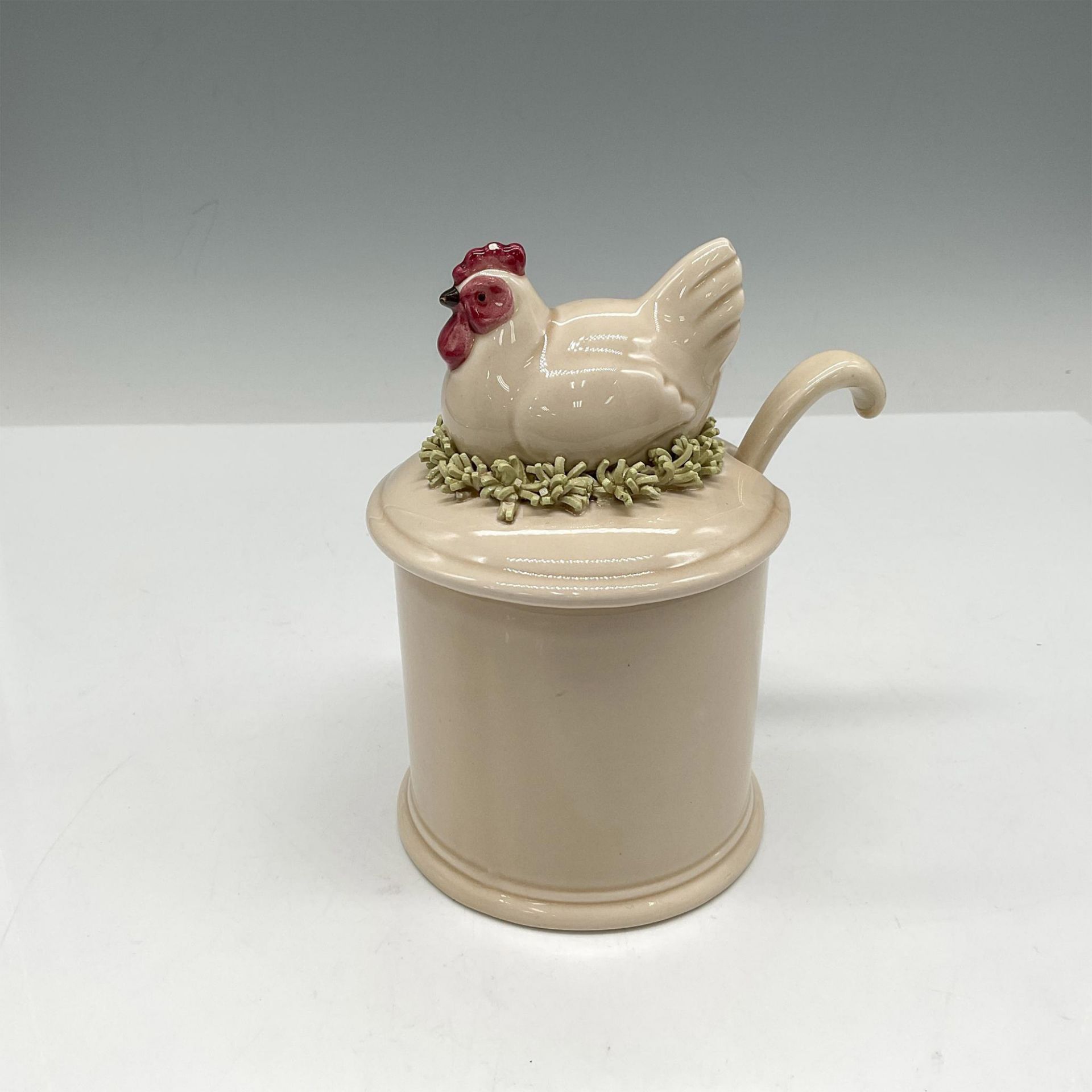 Fitz & Floyd Hen In Nest Condiment Jar with Spoon