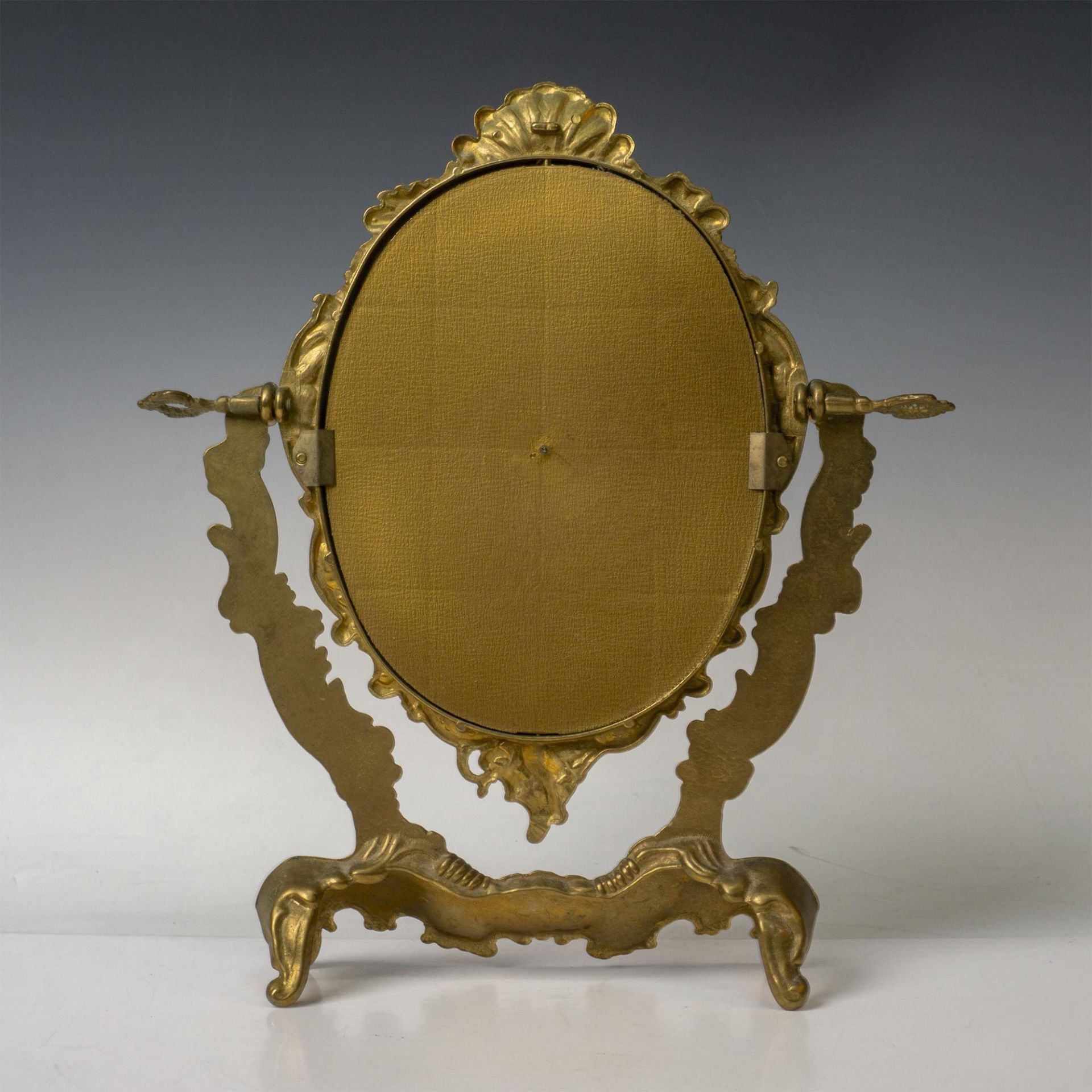 Vintage Gilded Brass Vanity Swivel Mirror - Image 2 of 2